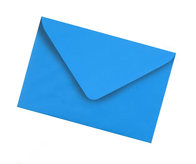 Blue envelope on a white background