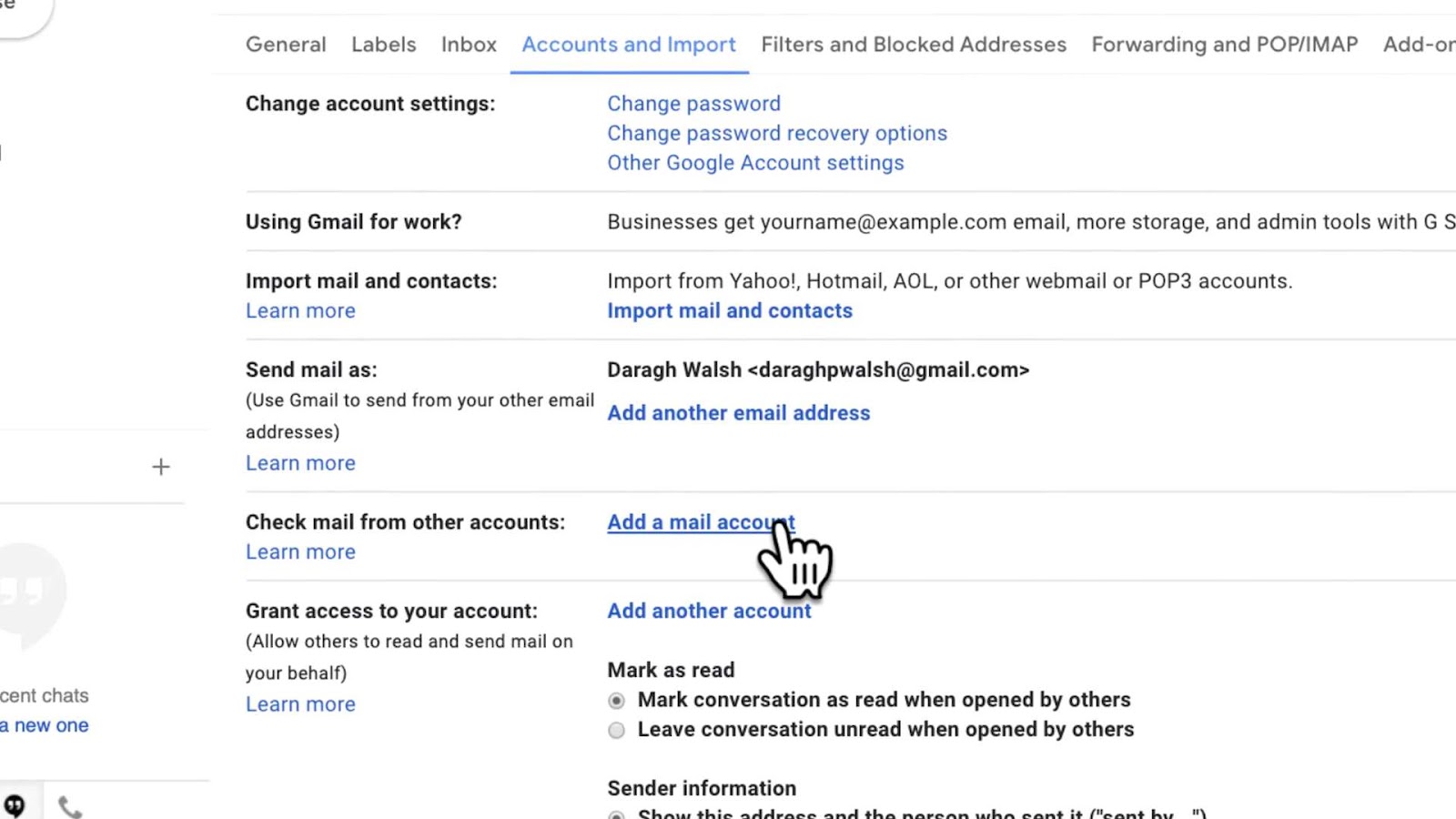 Process of add another email address to gmail