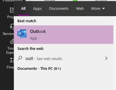 Launching the Outlook Application