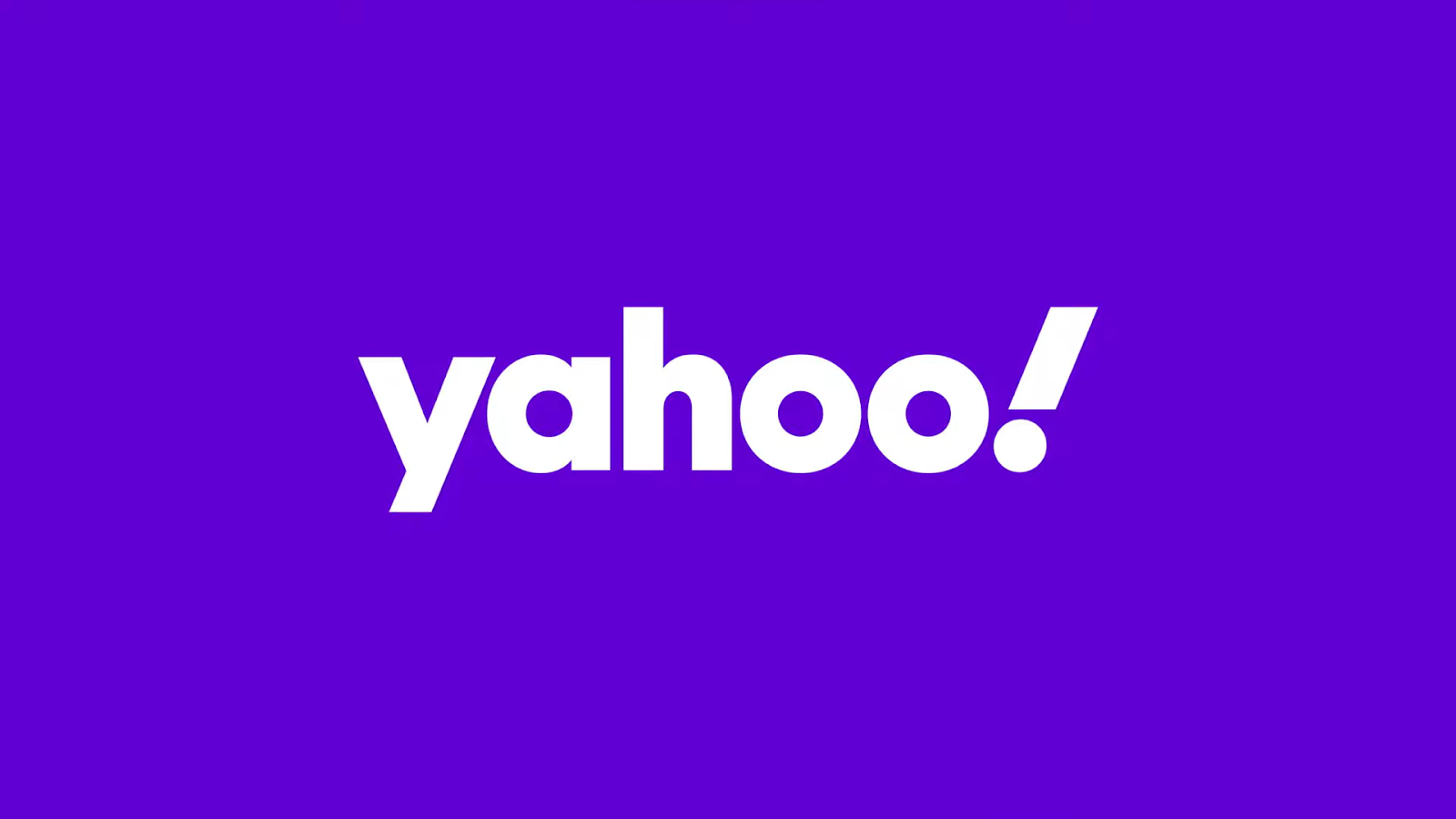 Yahoo's logo displayed on a purple background
