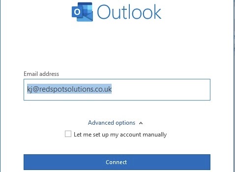 Inputting Microsoft 365 Account Details